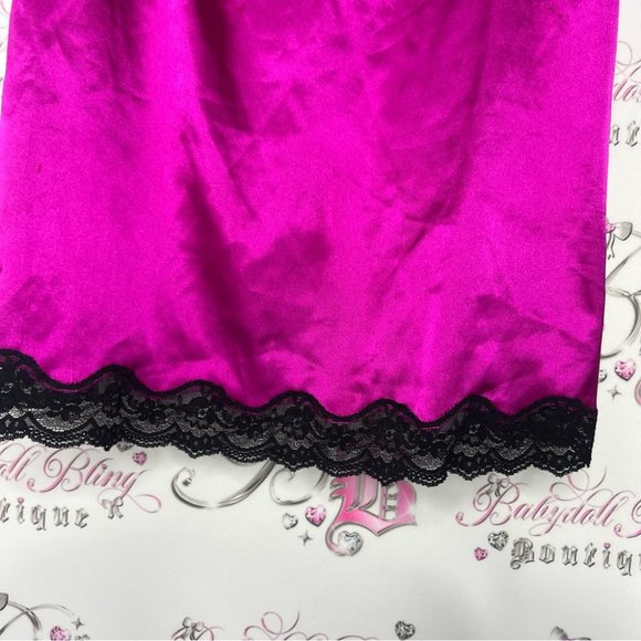 La senza tank top lace shimmer satiny silky purple black cami camisole sexy y2k - Picture 7 of 9